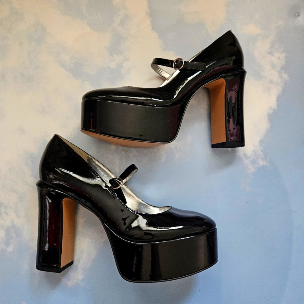 Mix No. 6 Black Platform Mary Jane Shoes